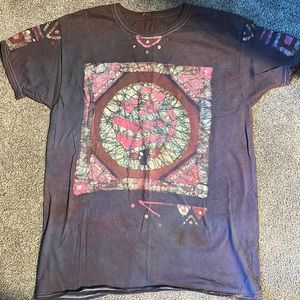 purple hand made shirt